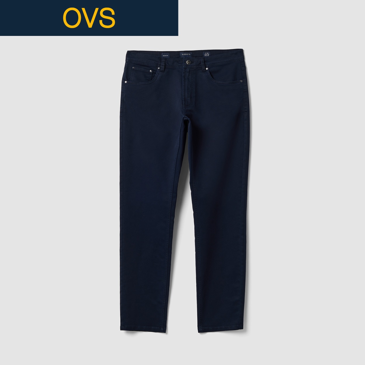 OVS（オヴィエッセ） ドビー５ポケットパンツ 2769928(ダークブルー-M)