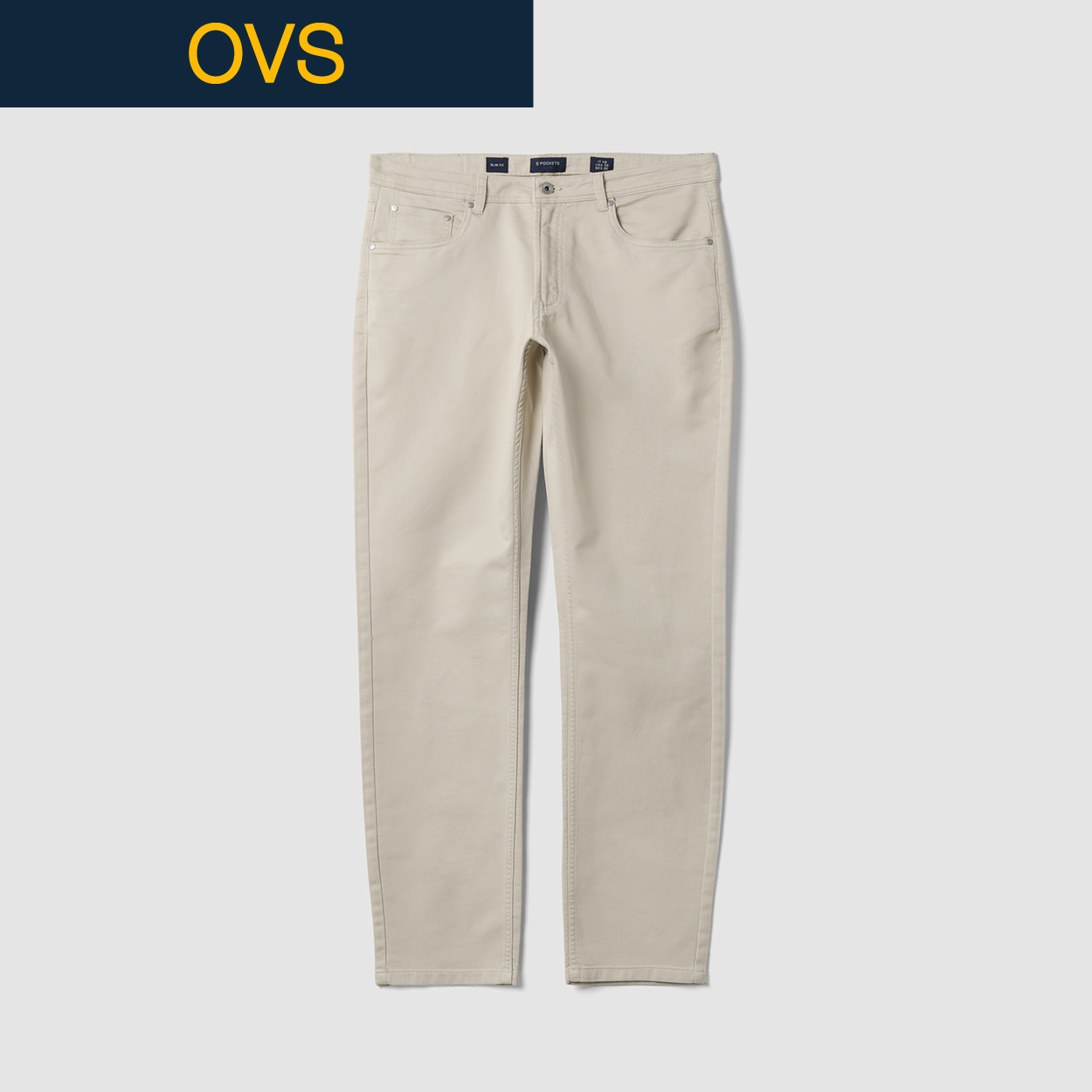 OVS（オヴィエッセ） ドビー５ポケットパンツ 2769935(ライトベージュ-M-L)