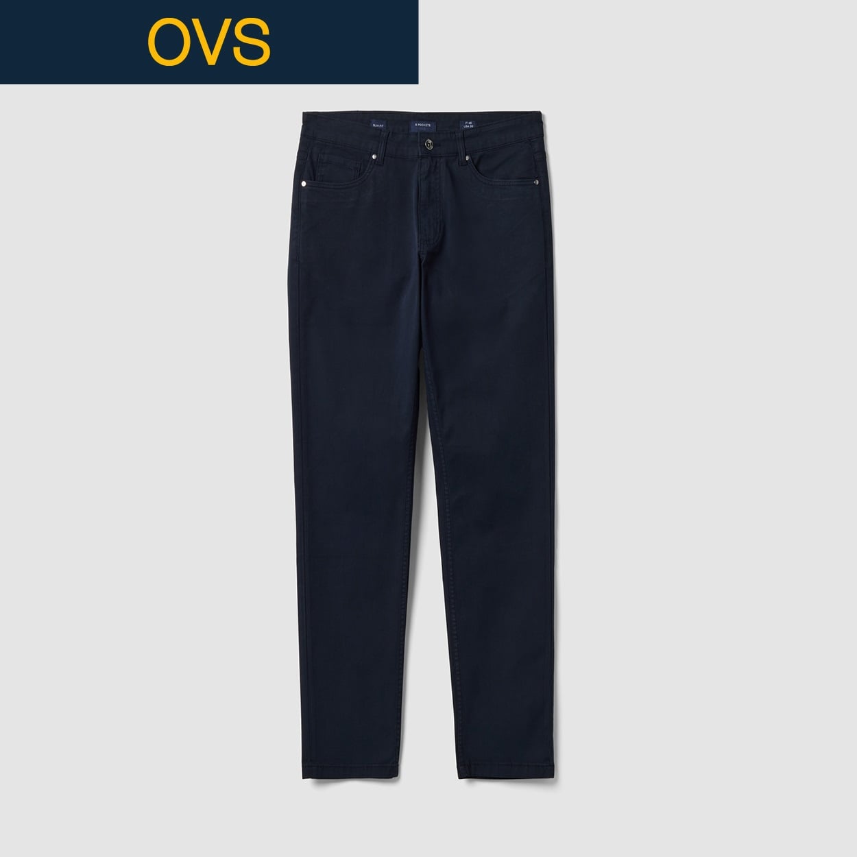OVS（オヴィエッセ） ５ポケットスリムパンツ 2775500(ネイビーブルー-XL)