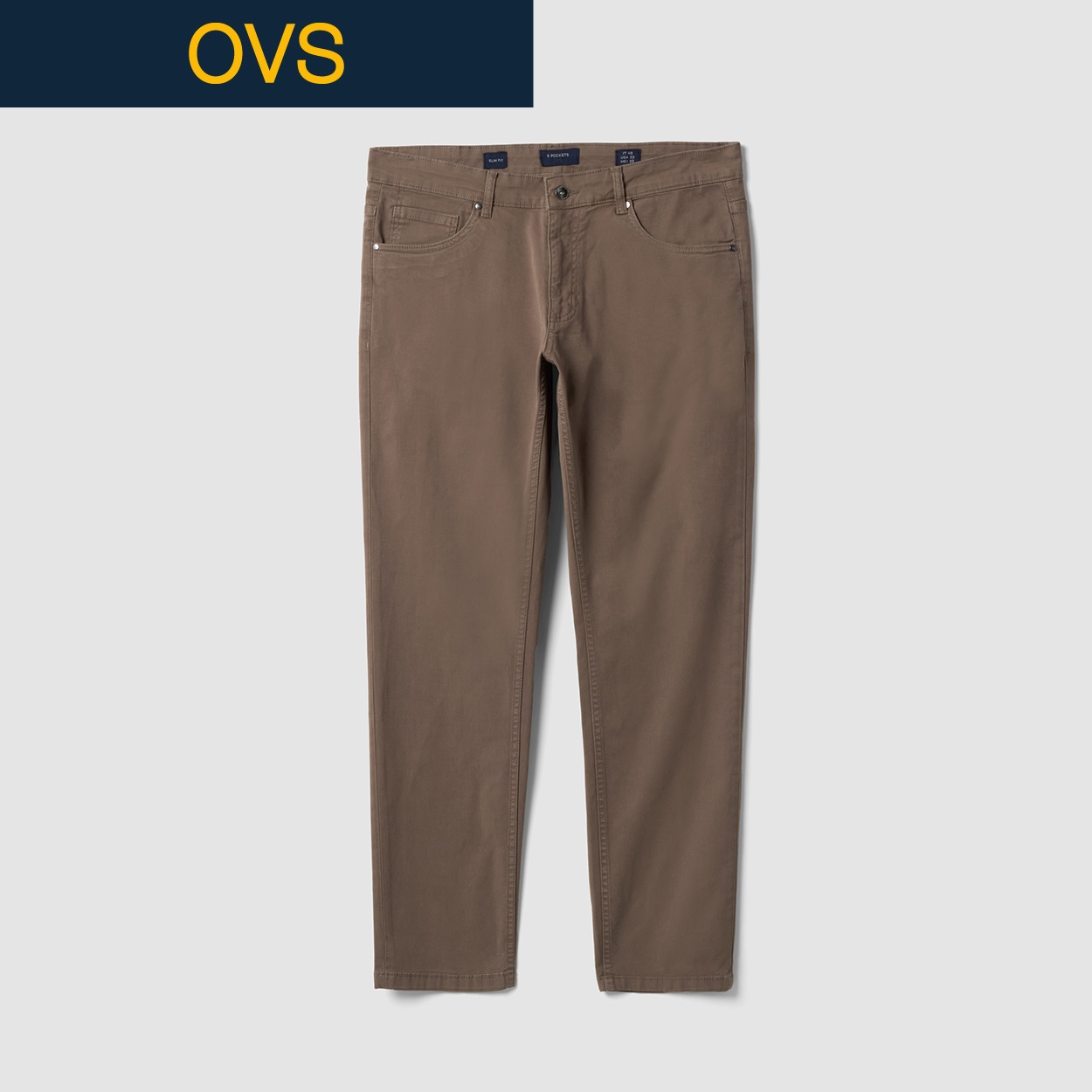 OVS（オヴィエッセ） ５ポケットスリムパンツ 2785485(ライトタバコブラウン-S)