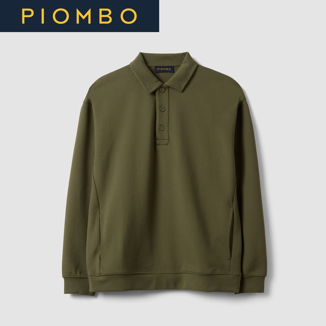 PIOMBO（ピオンボ） スウェットポロシャツ 2841014(グリーン-L)