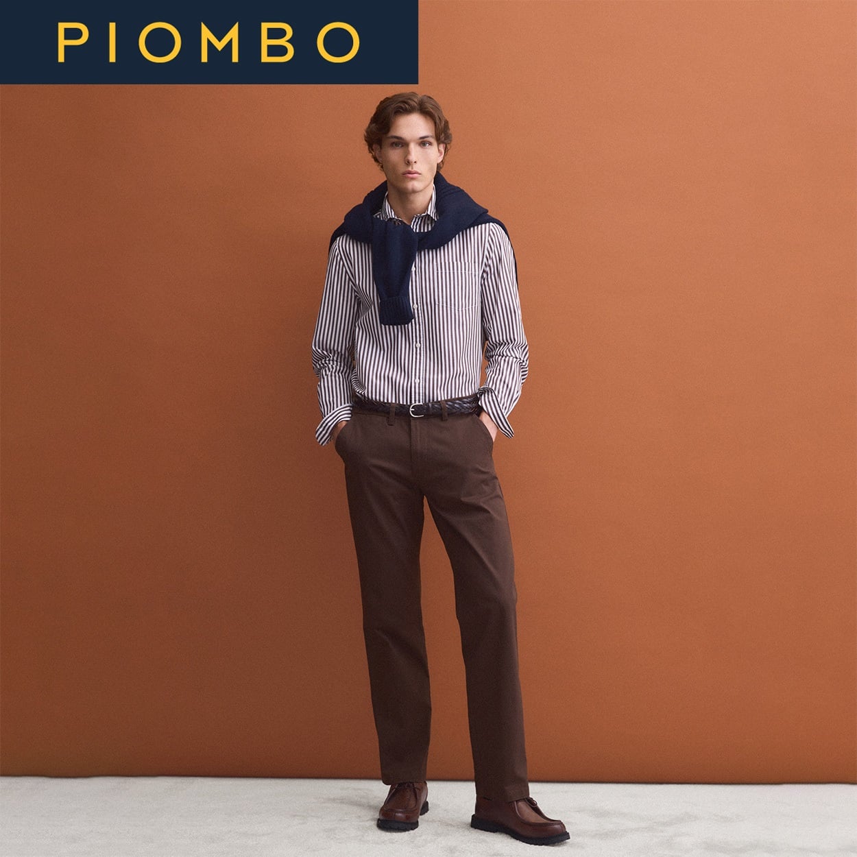 PIOMBO（ピオンボ） チノパンツ 2842040(ダークブラウン-L)