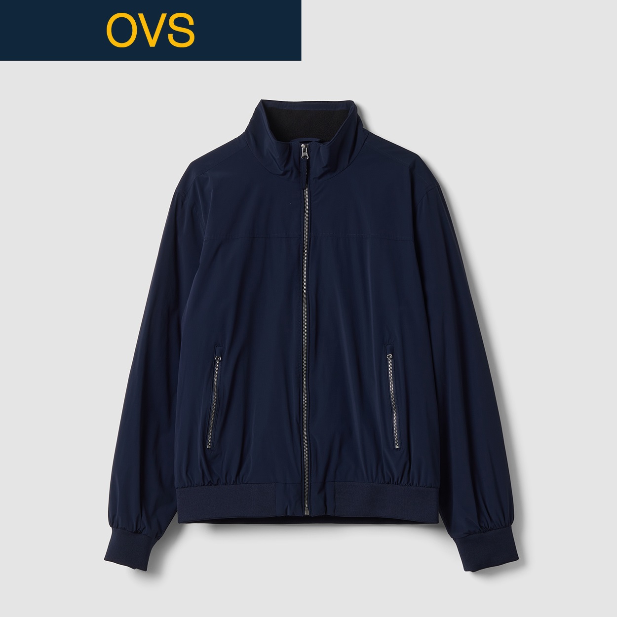 OVS（オヴィエッセ） ナイロンハイネックジャケット 2851648(ブルー-XL)