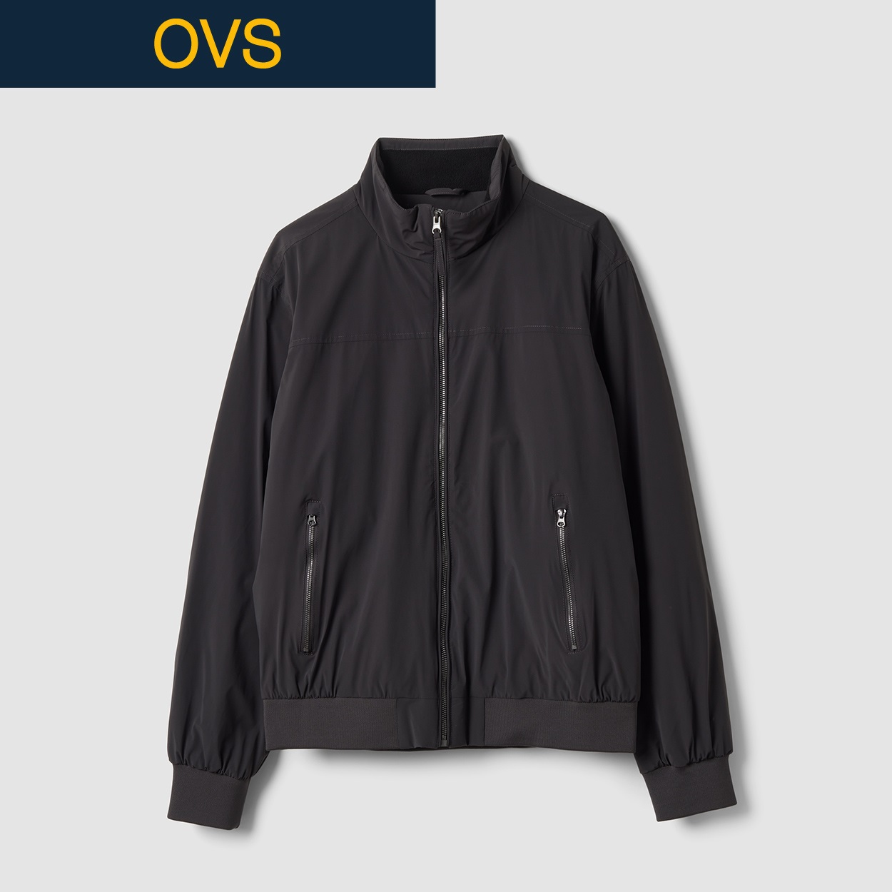 OVS（オヴィエッセ） ナイロンハイネックジャケット 2851655(ブラック-XL)