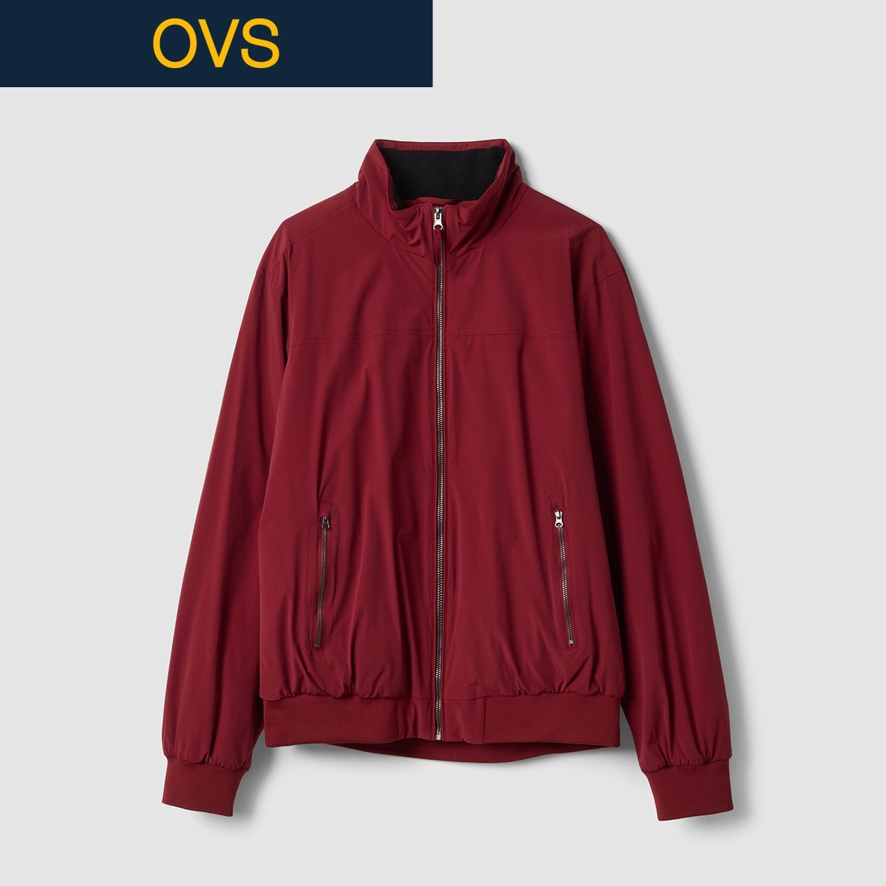 OVS（オヴィエッセ） ナイロンハイネックジャケット 2851662(レッド-XL)