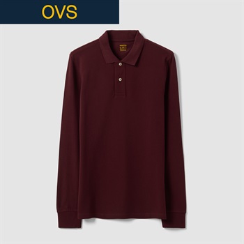 OVS（オヴィエッセ） コットン長袖ポロシャツ 2853166(クラレットレッド-S)
