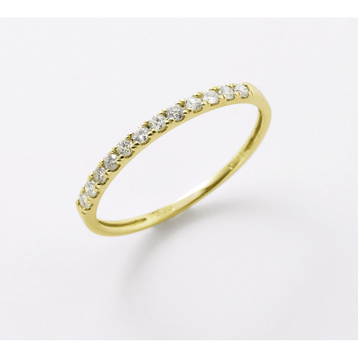 地金＊18金【ハーフエタニティリング 11号】天然ダイヤモンド0.15ct 新品 09 3日間>18金イエローゴールドダイヤ計0.15ctハーフ