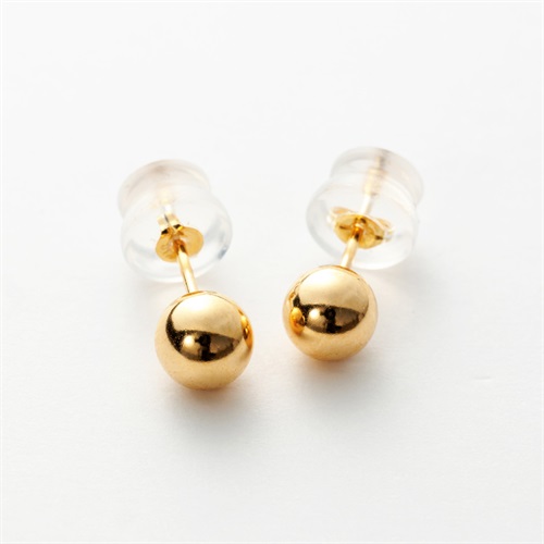 CHIEKO ゴールド ボール型ピアス K18イエローゴールド ボールピアス 5mm | 高品質 金・プラチナ