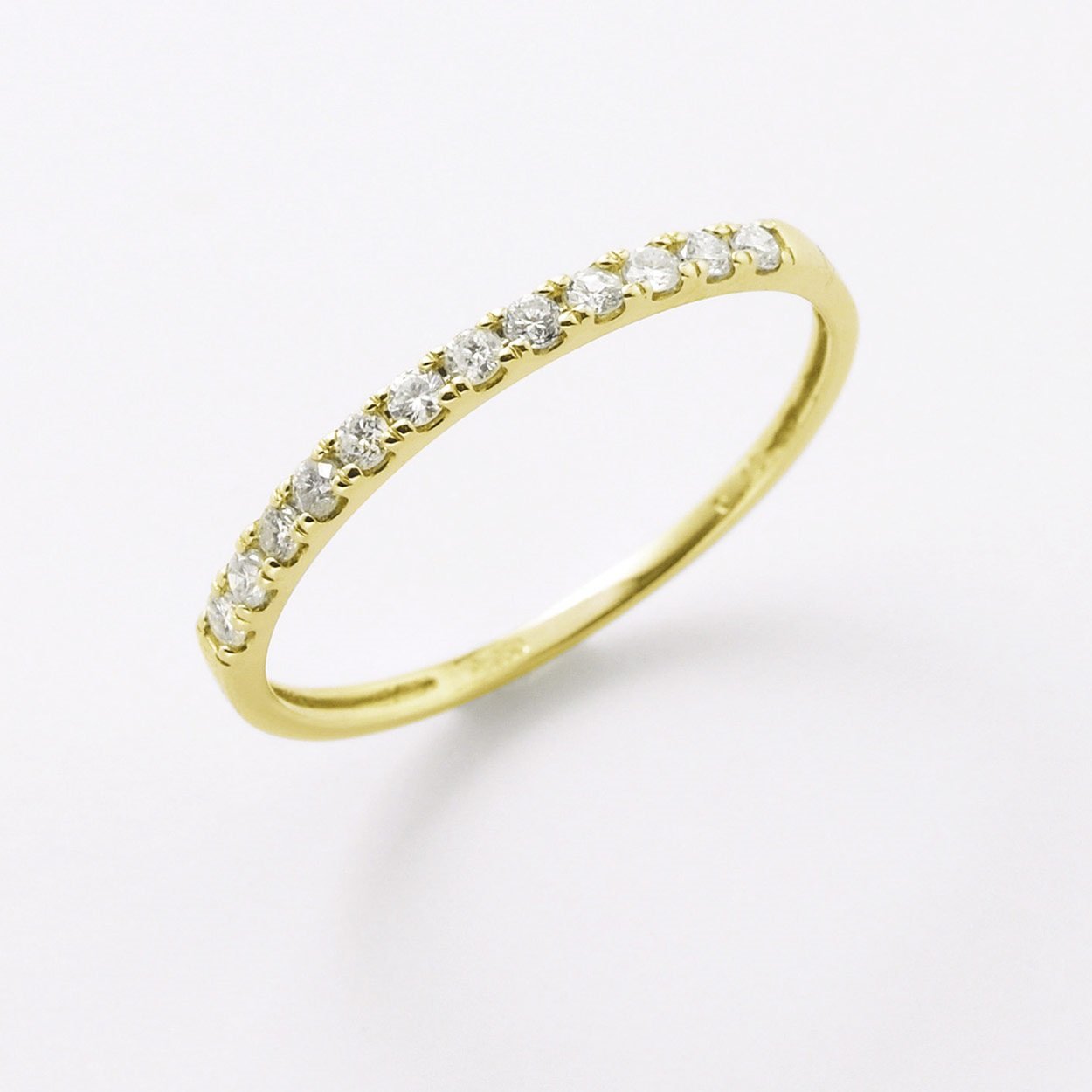 18金イエローゴールドダイヤ計0.15ct ハーフエタニティリング <12 予約