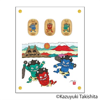 鬼小判 日本画家 瀧下和之監修 純金 赤鬼 青鬼 緑鬼 3枚セット 合計30g