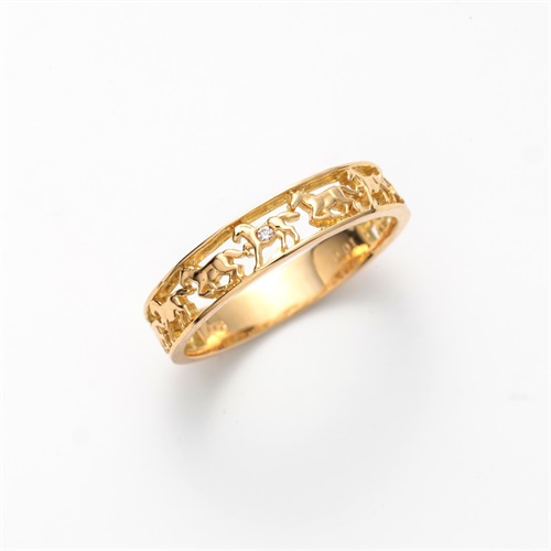 K18YG ダイヤ 馬九行久(うまくいく)リング 0.01ct<02 Aセレ> | イオン