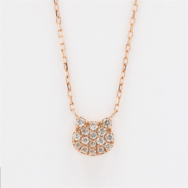 K18ピンクゴールド ダイヤネコネックレス<02 ASO> | イオンスタイル