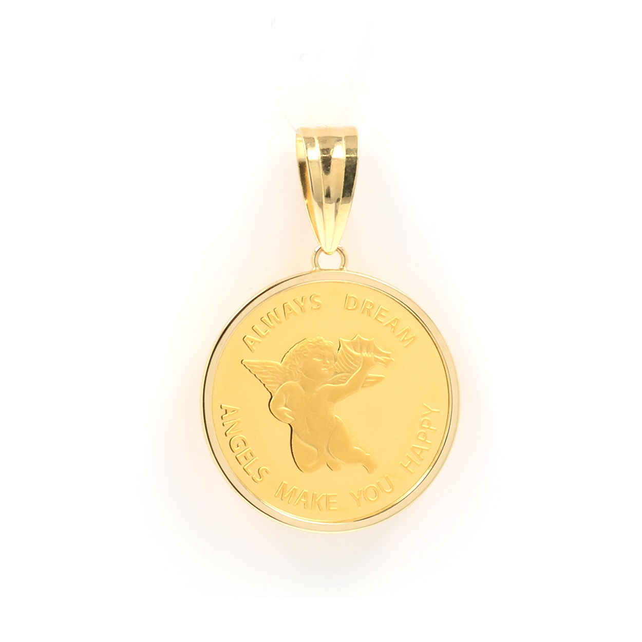 24金(純金)エンジェルデザイン2.5gコイン・18金コイン枠ペンダント