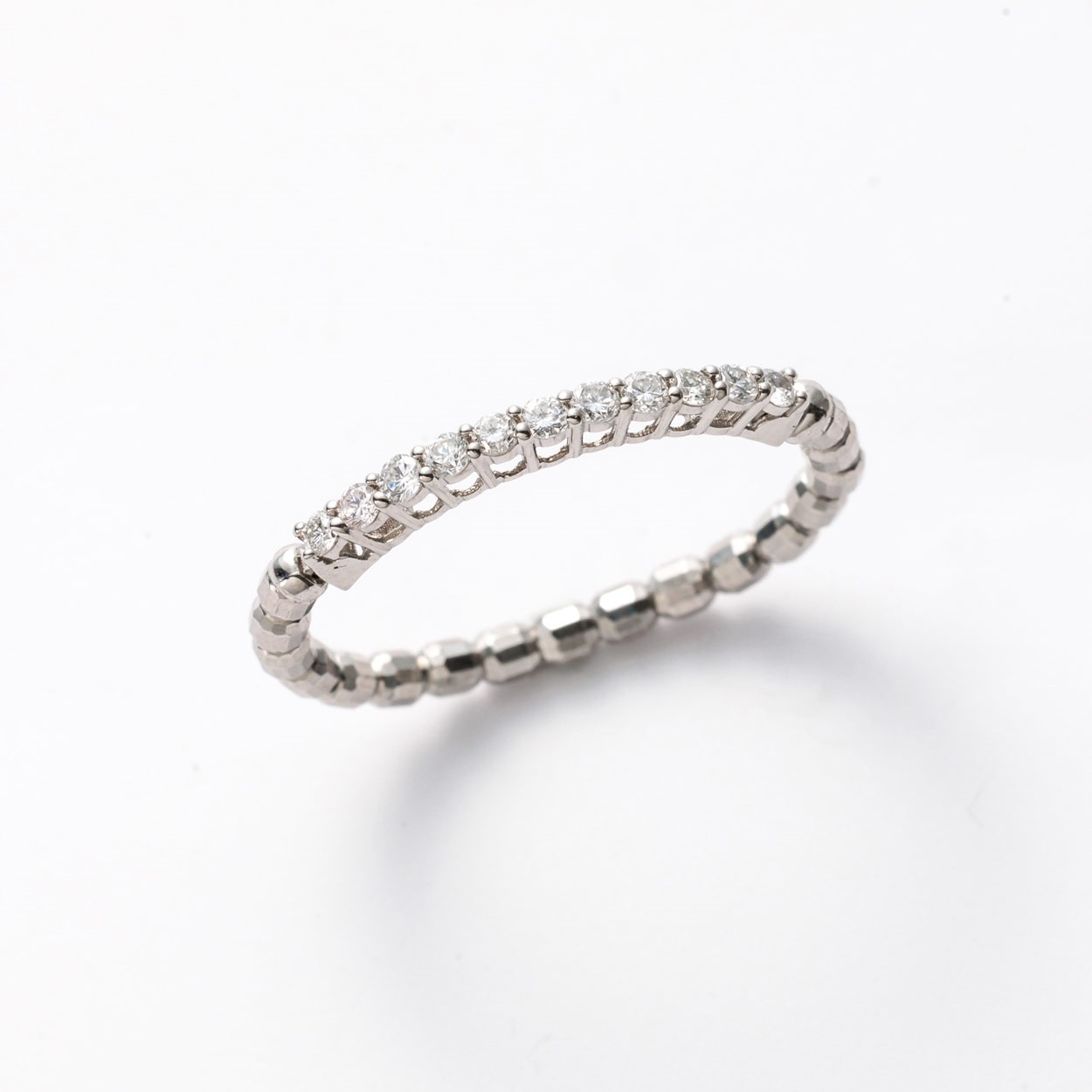18金イエローゴールド ダイヤフリーサイズリング 0.15ct<05 予