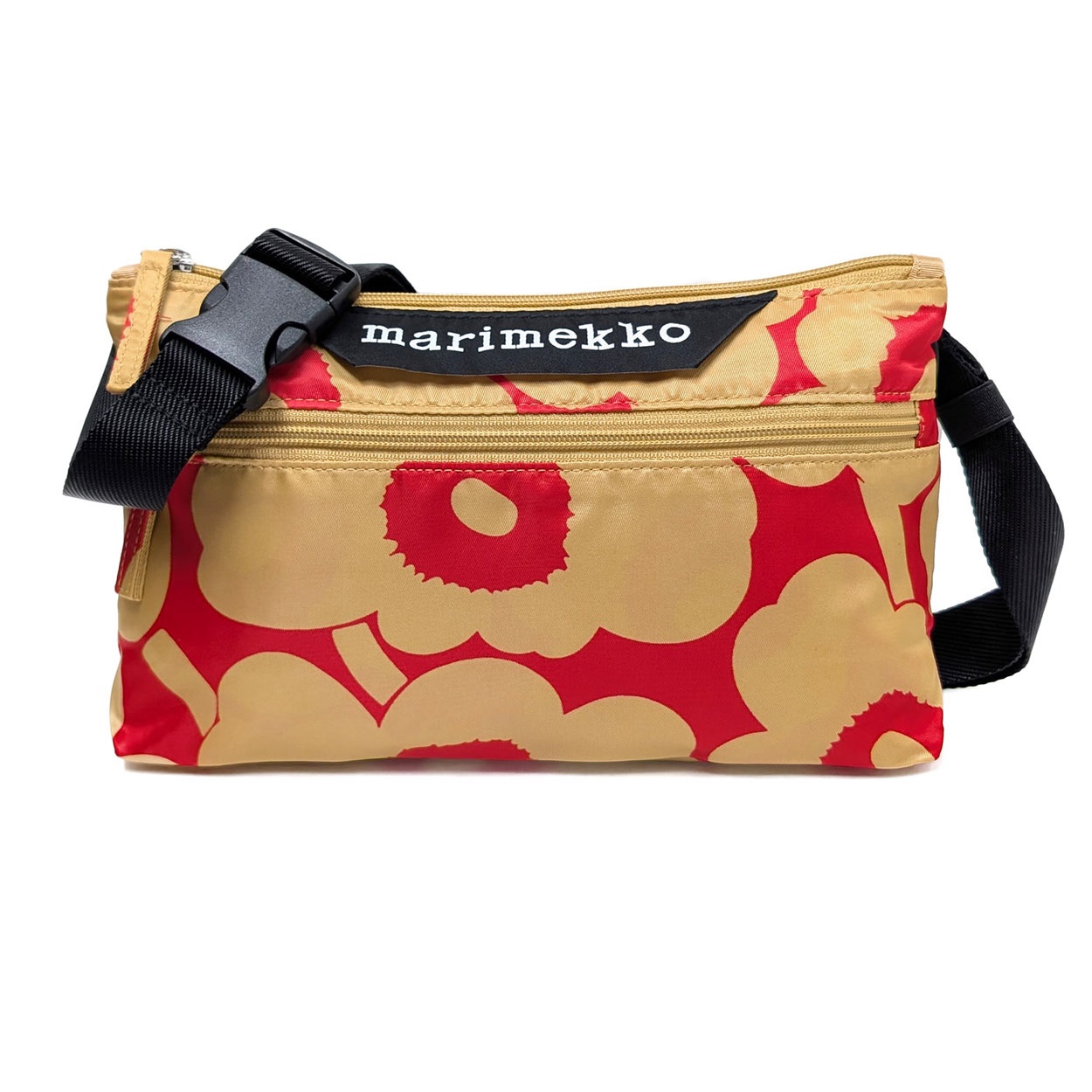 marimekko(マリメッコ) Neat Crossbody Unikko S ショルダーバッグ 094743 830<06 従販>(ライトブラウン×レッド-フリー)