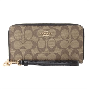 COACH(コーチ) ロングジップアラウンドウォレット C4452 IMCBI<06 予約会>(カーキ/ブラック-フリー)