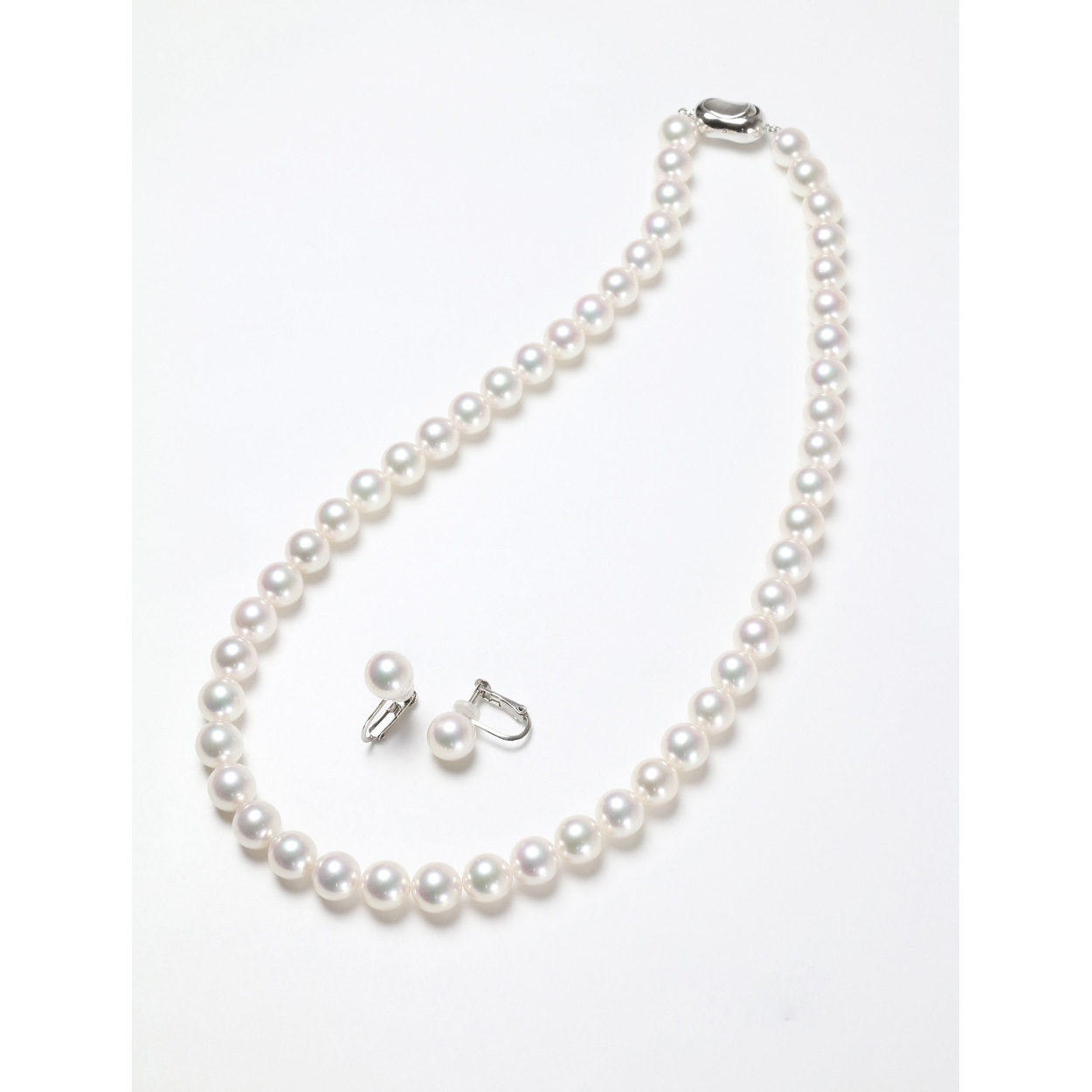 あこや花珠真珠ネックレス＆イヤリングセット(約7.5ｍｍ･真珠鑑別書付)<06 従販>(真珠-フリー)
