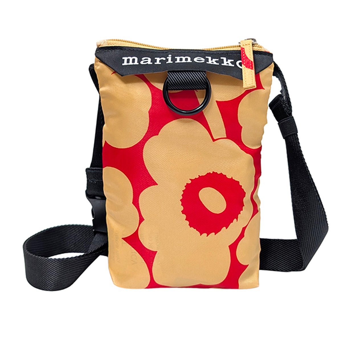 marimekko(マリメッコ) Neat Phone Pocket Unikko ショルダーバッグ  94741 830<09 10日間>(ライトブラウン×レッド-フリー)