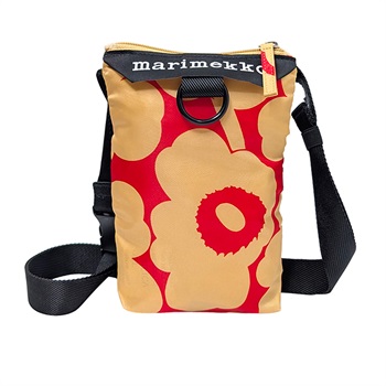 marimekko(マリメッコ) Neat Phone Pocket Unikko ショルダーバッグ  94741 830<09 10日間>(ライトブラウン×レッド-フリー)