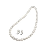 あこや花珠真珠ネックレス＆イヤリングセット(約8.0mm・真珠鑑別書付)<07 超ナツ>(パール-フリー)