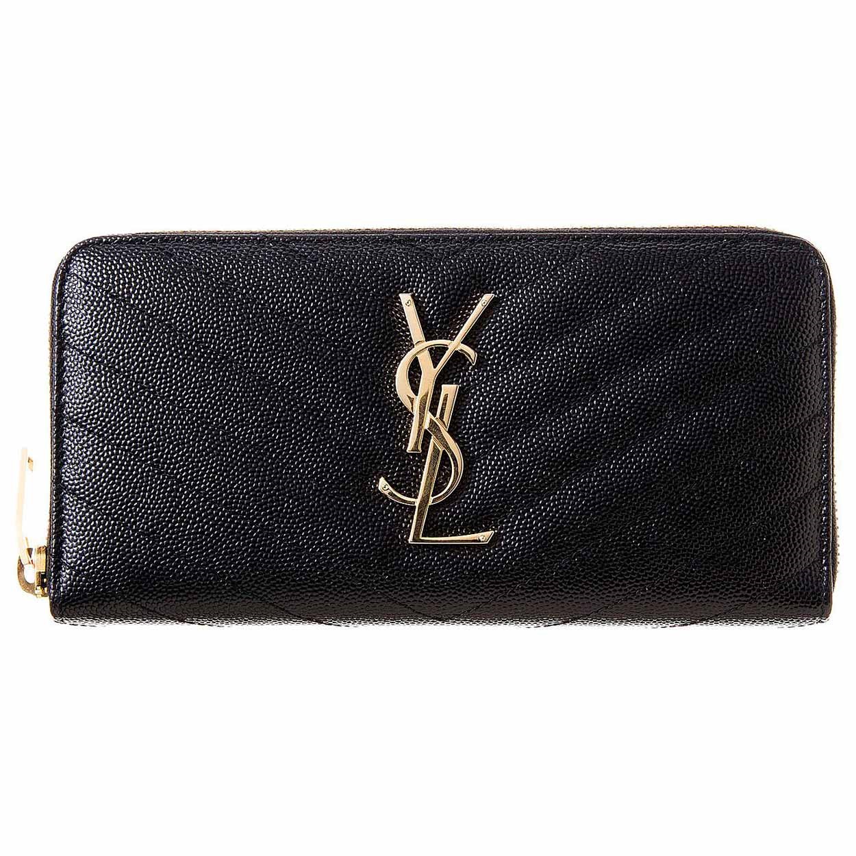 SAINT LAURENT(サンローラン) モノグラム・サンローラン フルジップウォレット 358094 BOW01 1000<07 超ナツ>(ブラック-フリー)