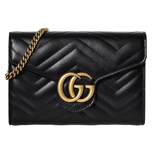 GUCCI(グッチ) GGマーモント マトラッセ ミニ ショルダーバッグ 474575 DTD1T 1000<07 超ナツ>
