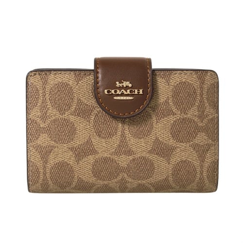 COACH(コーチ) ミディアム コーナー ジップ ウォレット・シグネチャー キャンバス CW786 IMXHE<07 超ナツ>