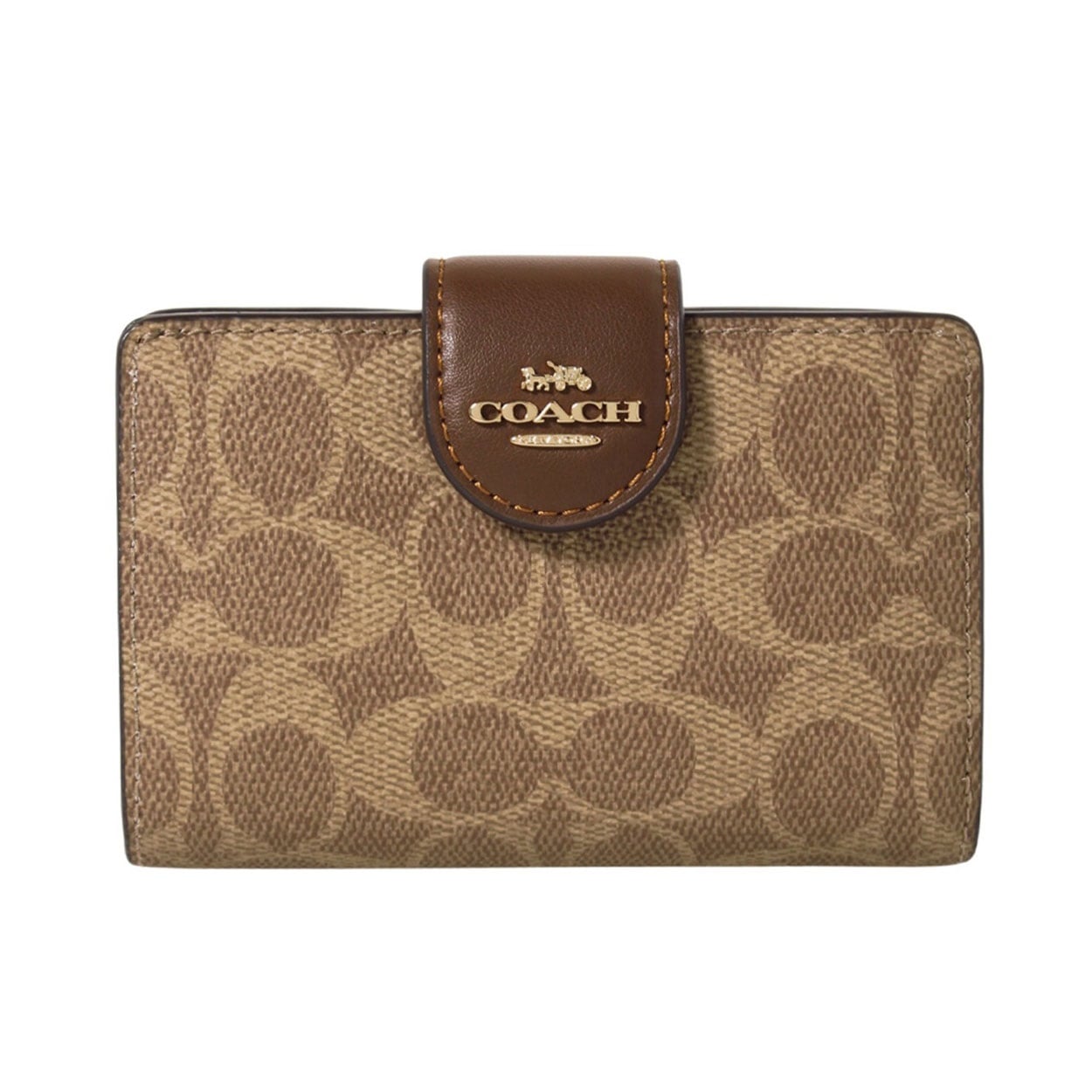 COACH(コーチ) ミディアム コーナー ジップ ウォレット・シグネチャー キャンバス CW786 IMXHE<07 超ナツ>(タン/ブラウン-フリー)