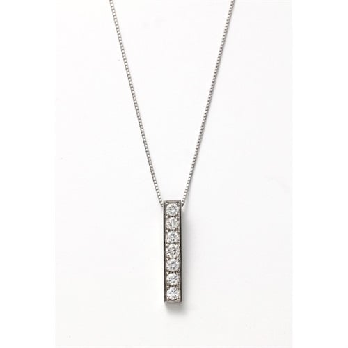 プラチナダイヤ計0.3ct プレシャスバーデザインネックレス<08 3日間>