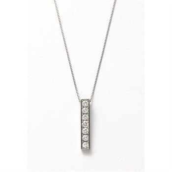 プラチナダイヤ計0.3ct プレシャスバーデザインネックレス<08 3日間>(プラチナ-フリー)