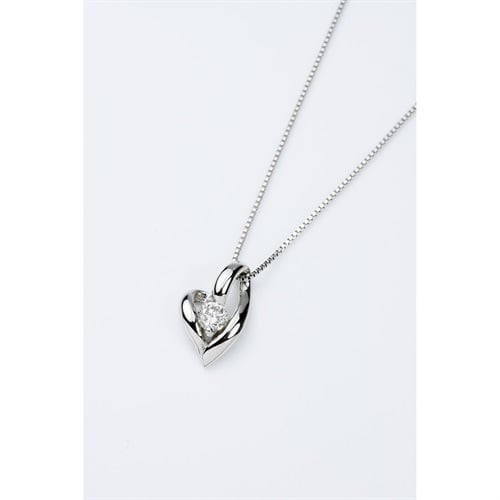 プラチナダイヤ0.1ct ハートデザインネックレス<08 3日間>