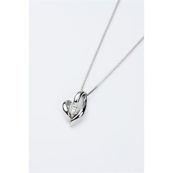 プラチナダイヤ0.1ct ハートデザインネックレス<08 3日間>(プラチナ-フリー)