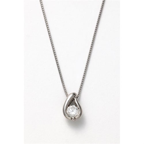 プラチナダイヤ0.1ct ティアドロップデザインネックレス<08 3日間>