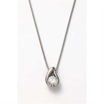 プラチナダイヤ0.1ct ティアドロップデザインネックレス<08 3日間>(プラチナ-フリー)