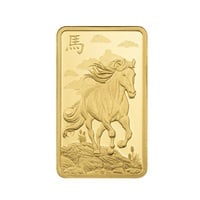 【スイス/パンプ社】24金(純金)約5g ゴールドバー「ホース(馬)刻印」<08 決算謝恩>(キン-フリー)