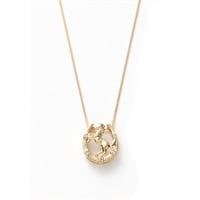 18金イエローゴールド ダイヤ馬蹄/ホースデザインネックレス(ダイヤ計0.02ct)<08 予約会>(キン-フリー)
