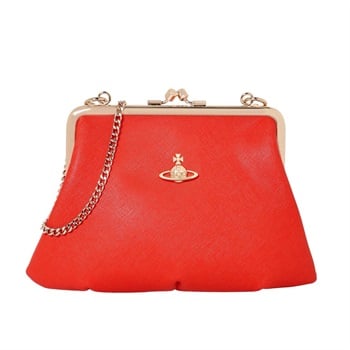 Vivienne Westwood(ヴィヴィアンウエストウッド) GRANNY FRAME PURSEショルダーバッグ  4B010007 S0021 F402<08 予約会>(オレンジ-フリー)