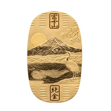 金工作家 新井創永作 純金 鏡富士小判 10ｇ(冬)<09 予約会>
