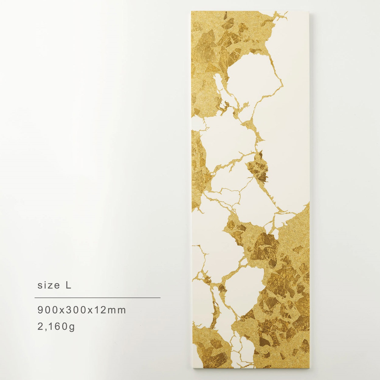 金沢金箔 箔一 HAKUICHI アートパネル 金継ぎ 白(L) A252-02015<09 予約会>(キン-フリー)