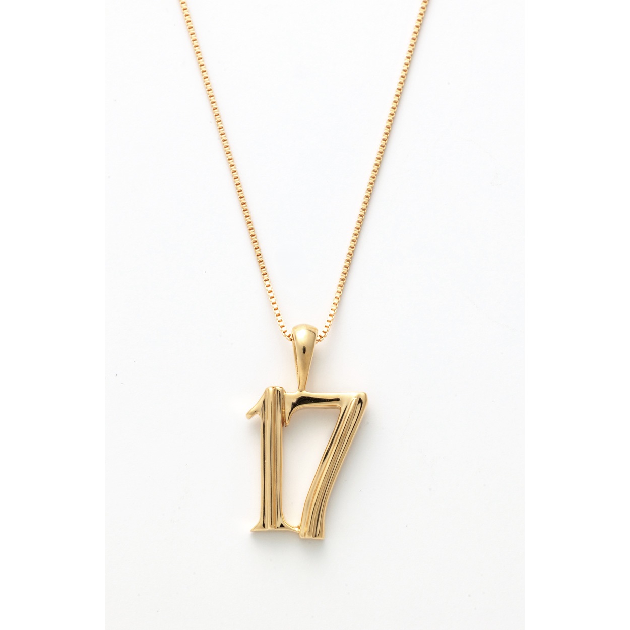 18金 ナンバーネックレス 「17番」<10 10日間>(キン-フリー)