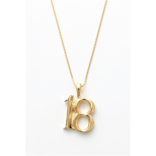 18金 ナンバーネックレス 「18番」<10 10日間>