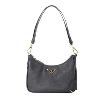 PRADA(プラダ) プラダ Re-Edition サフィアーノレザー ミニバッグ 1BC204 NZV F0632 QOM<11 BF事前>(ブラック-フリー)