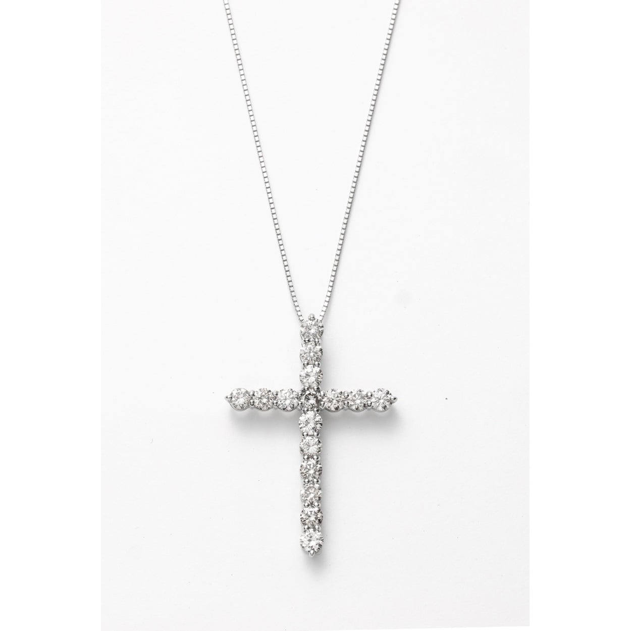 プラチナダイヤ計2.0ct クロスネックレス<11 10日間>(プラチナ-フリー)