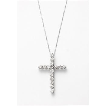 プラチナダイヤ計2.0ct クロスネックレス<11 10日間>(プラチナ-フリー)