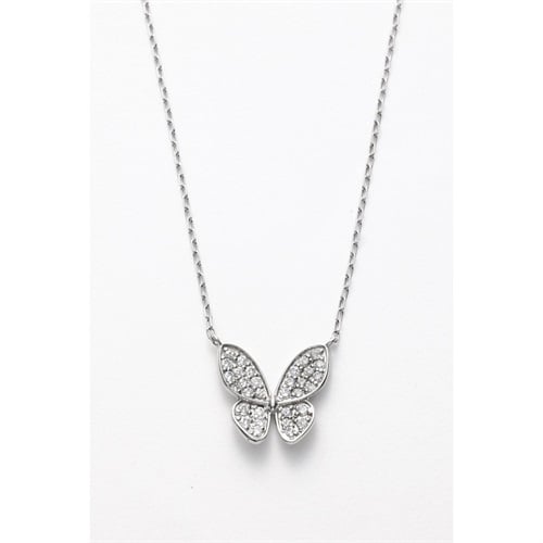 プラチナダイヤ計0.2ct バタフライネックレス<11 10日間>