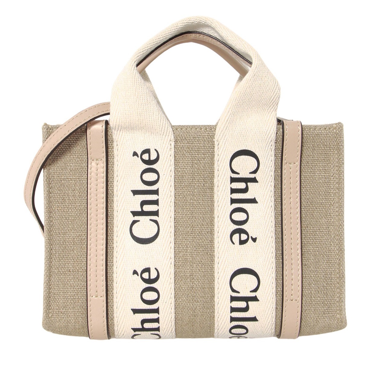 CHLOE(クロエ) WOODYミニトートバッグ CHC22AP237 I26 6J5<11 3日間>(セメントピンク-フリー)