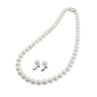 あこや花珠真珠ネックレス＆イヤリングセット(約8.0mm・真珠鑑別書付)<11 BF事前>(真珠-フリー)