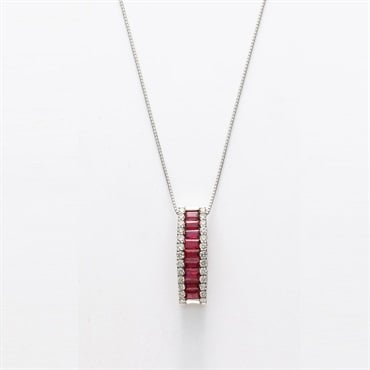 プラチナ ルビー計0.7ct/ダイヤ計0.3ctネックレス<11 BF先行>