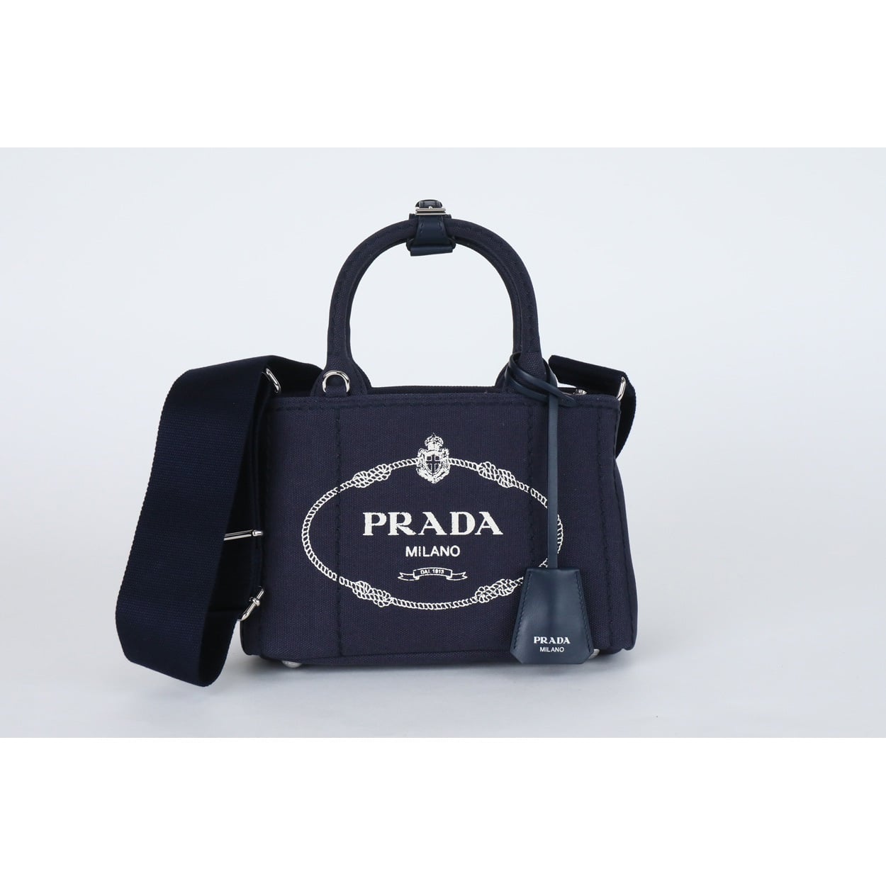 PRADA(プラダ) ジャルディニエール コットンキャンバス ミニバッグ 1BA038 2HF3 F0216 V-NLM ユニセックス<11 BF先行>(バルティックブルー-フリー)