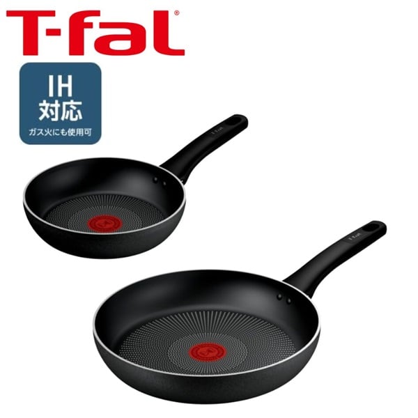 T-fal フライパン類 T-fal IHチタン・エクセレンス ブラックスパークル フライパン 2点
